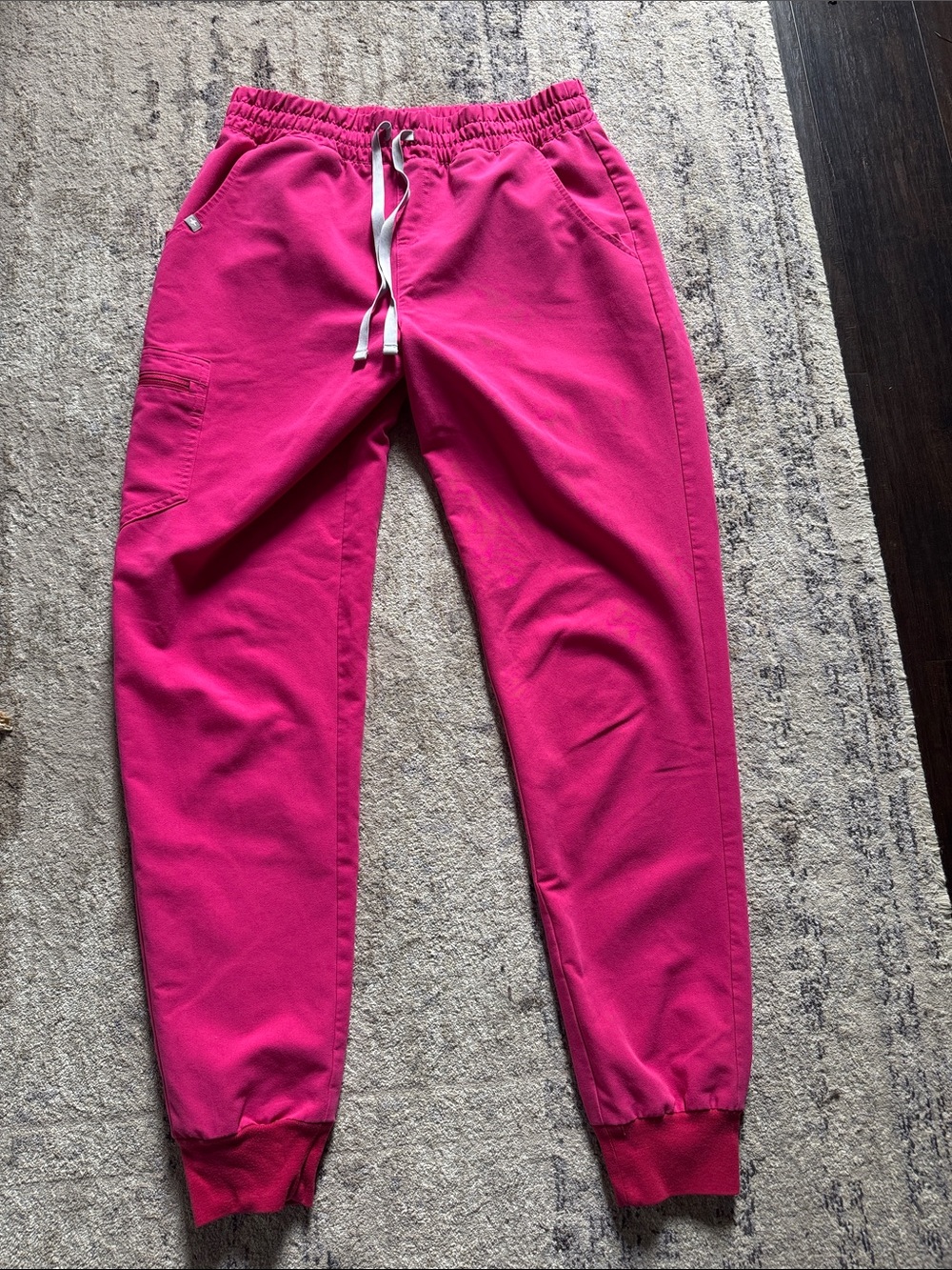 Figs Bright Pink Drawstring Jogger Scrub Pants